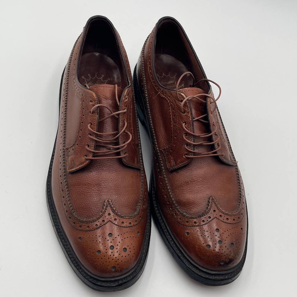 Hanover L.B. Sheppard Wingtip Oxford Mens 9.5 E Brown Pebbled Leather 21332014